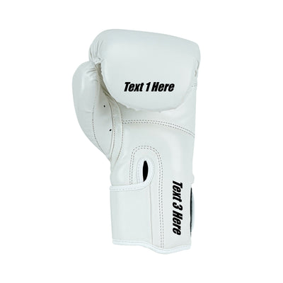 Custom White PU Leather Boxing Training Gloves C17