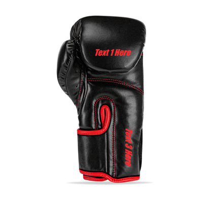 Custom Black PU Leather Boxing Training Gloves C18