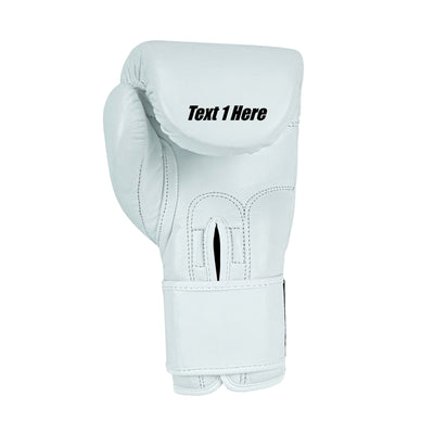 Custom White Genuine Leather Boxing Training Gloves C38