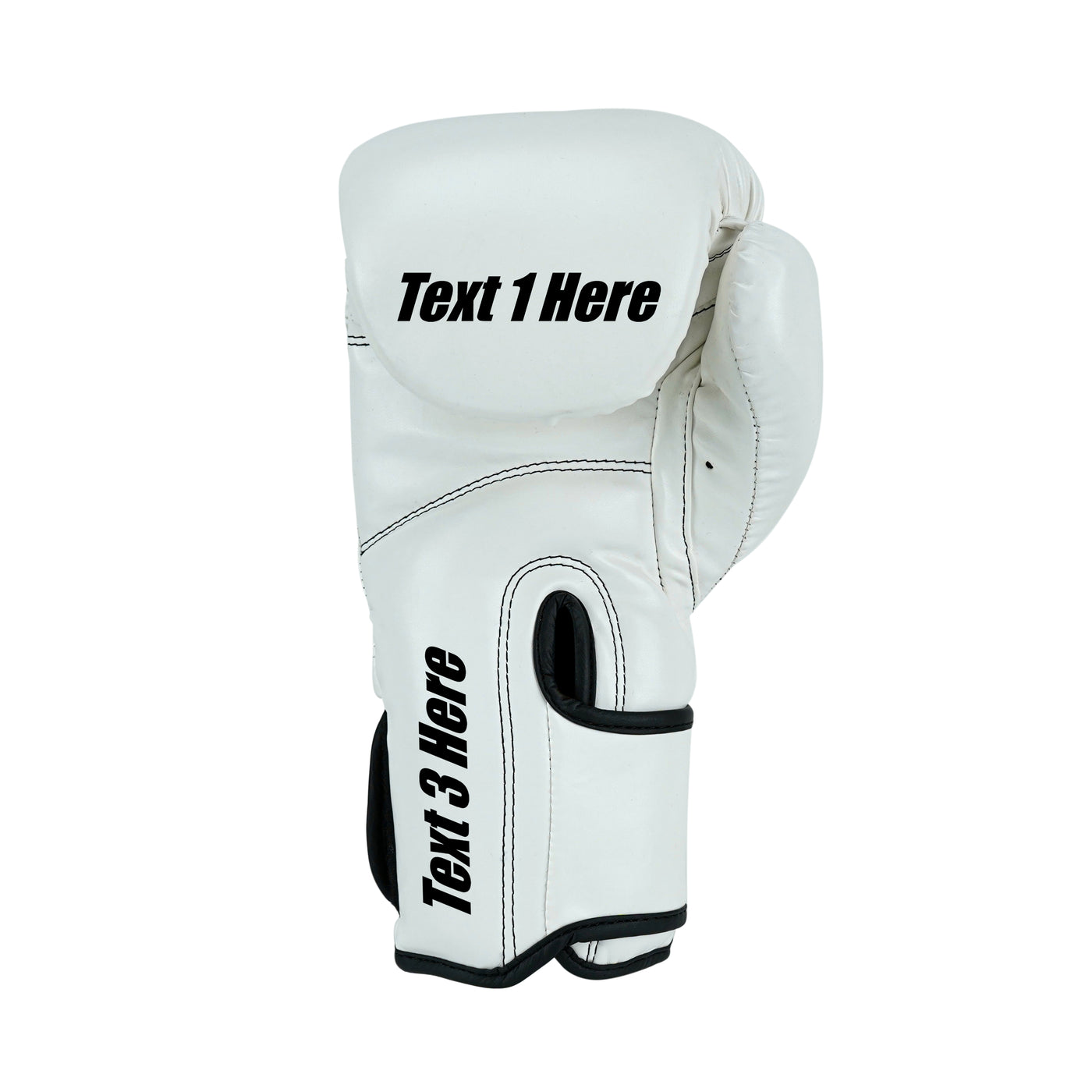 Custom White PU Leather Boxing Training Gloves C14