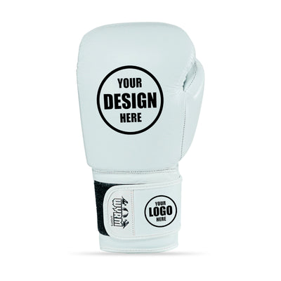 Custom White Genuine Leather Boxing Training Gloves C26