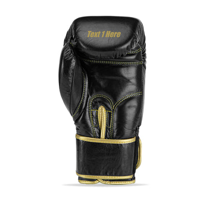 Custom Black Genuine Leather Boxing Training Gloves C39