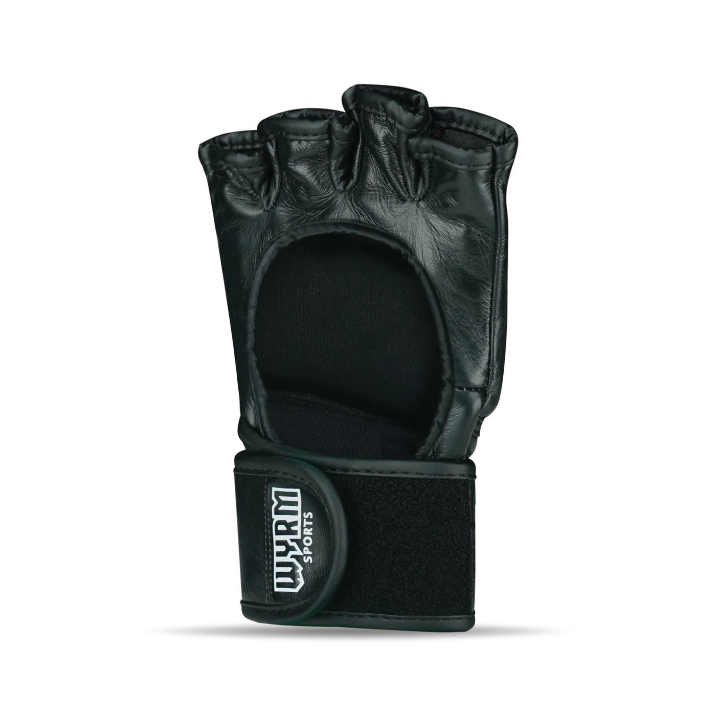CUSTOM PRO BLACK MMA FIGHT GENUINE LEATHER GLOVES