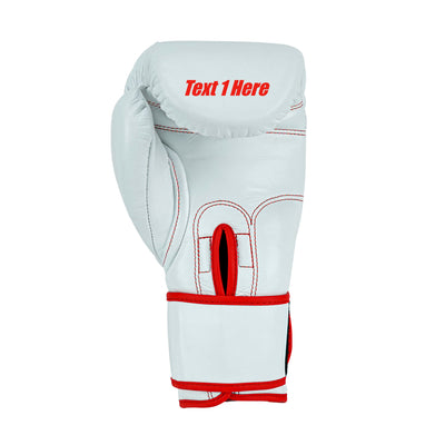 Custom White Genuine Leather Boxing Training Gloves C37
