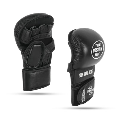 Custom Black MMA Training Gloves