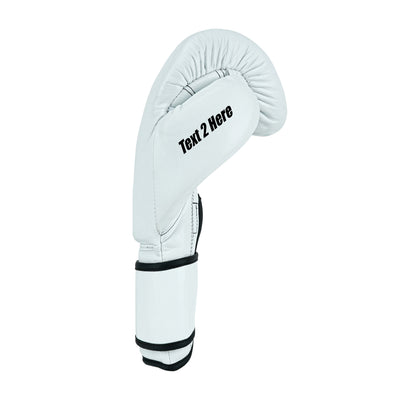 Custom White Genuine Leather Boxing Training Gloves C35