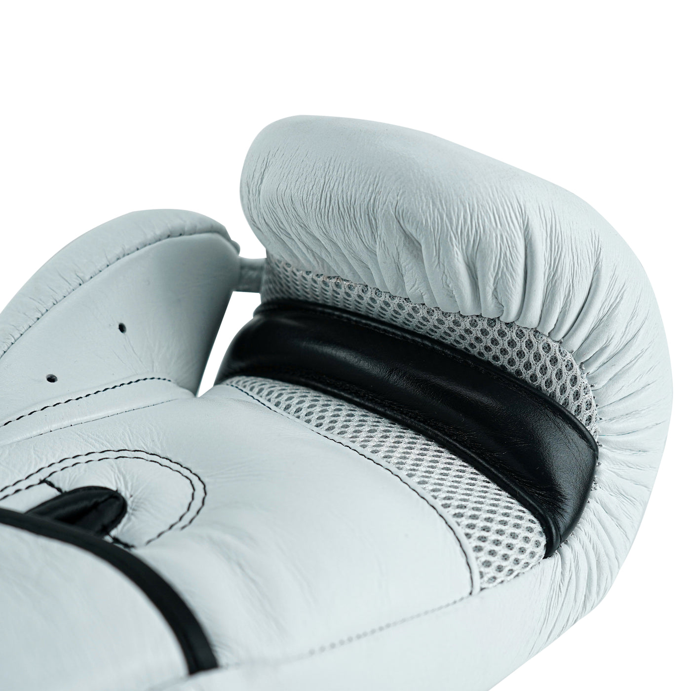 Custom White Genuine Leather Boxing Training Gloves C25