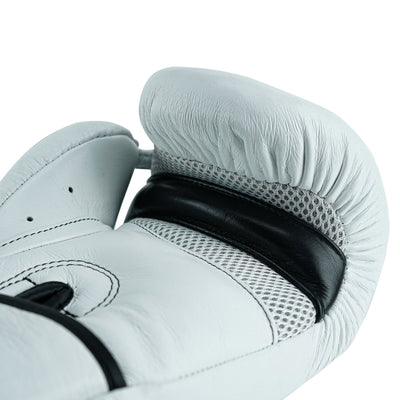 Custom White Genuine Leather Boxing Training Gloves C25