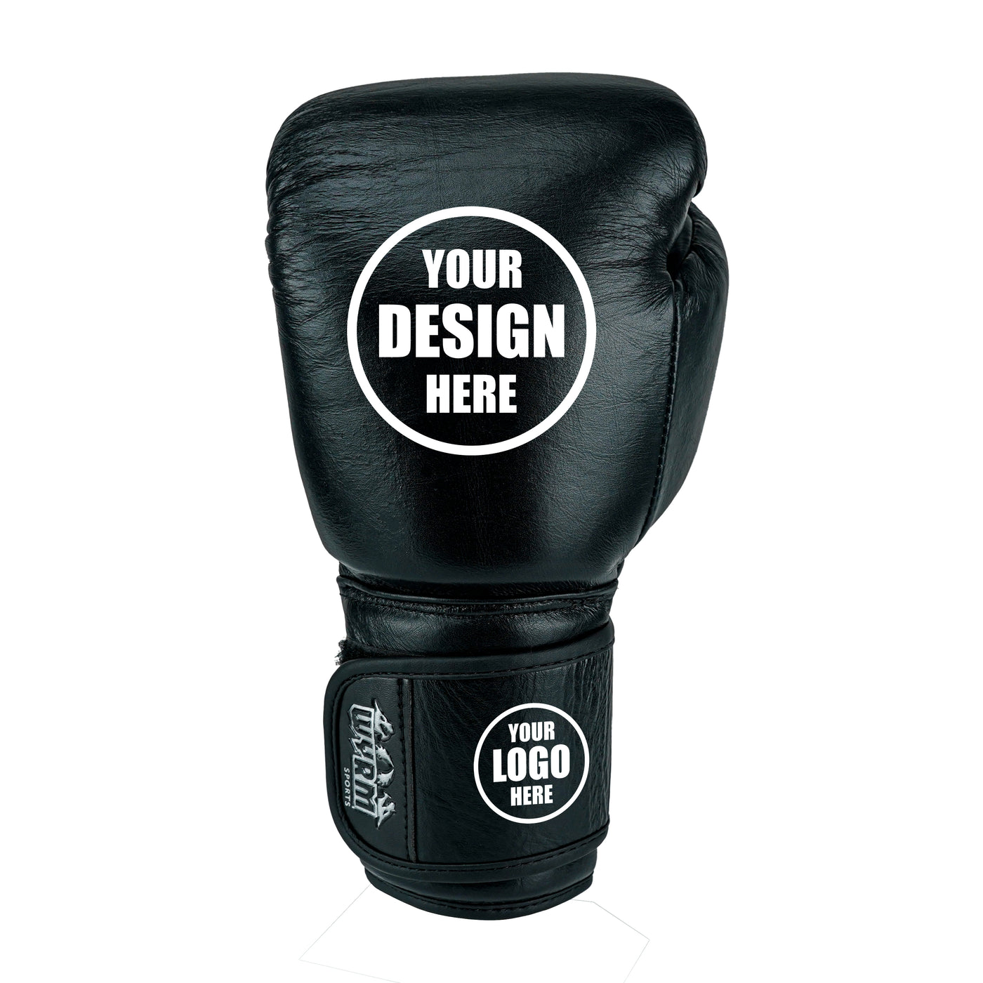 Custom Black Genuine Leather Boxing Training Gloves  C21