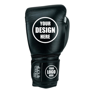 Custom Black Genuine Leather Boxing Training Gloves  C23