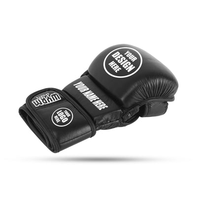 Custom Black MMA Training Gloves