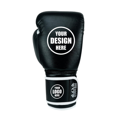 Custom Black Genuine Leather Boxing Training Gloves  C24