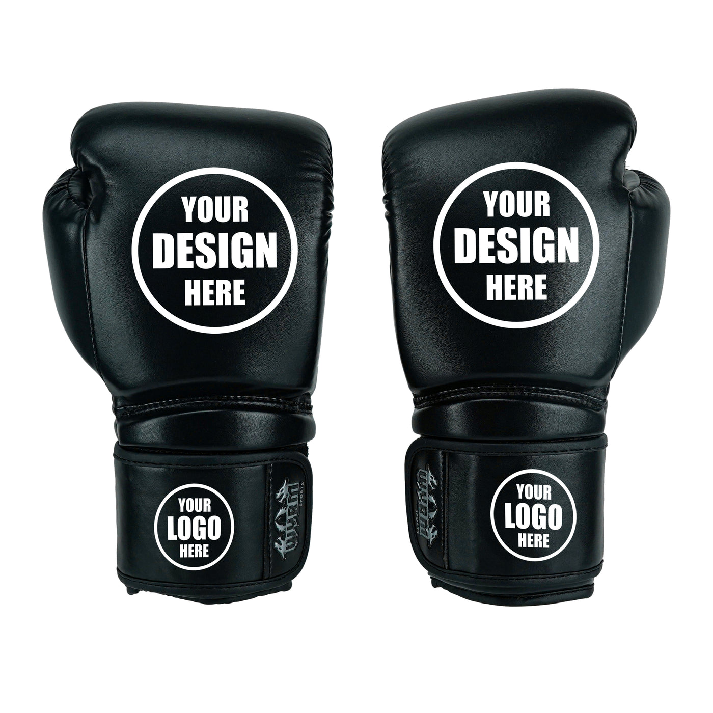 Custom Black PU Leather Boxing Training Gloves  C11