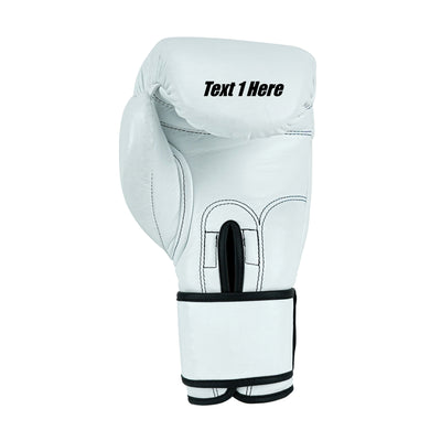 Custom White Genuine Leather Boxing Training Gloves C35