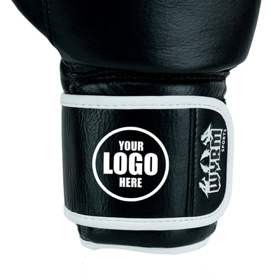 Custom Black Genuine Leather Boxing Training Gloves  C33
