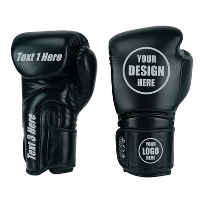 Custom Black PU Leather Boxing Training Gloves  C11