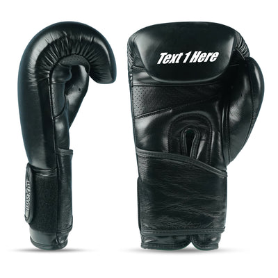 Custom Black Genuine Leather Boxing Training Gloves C26