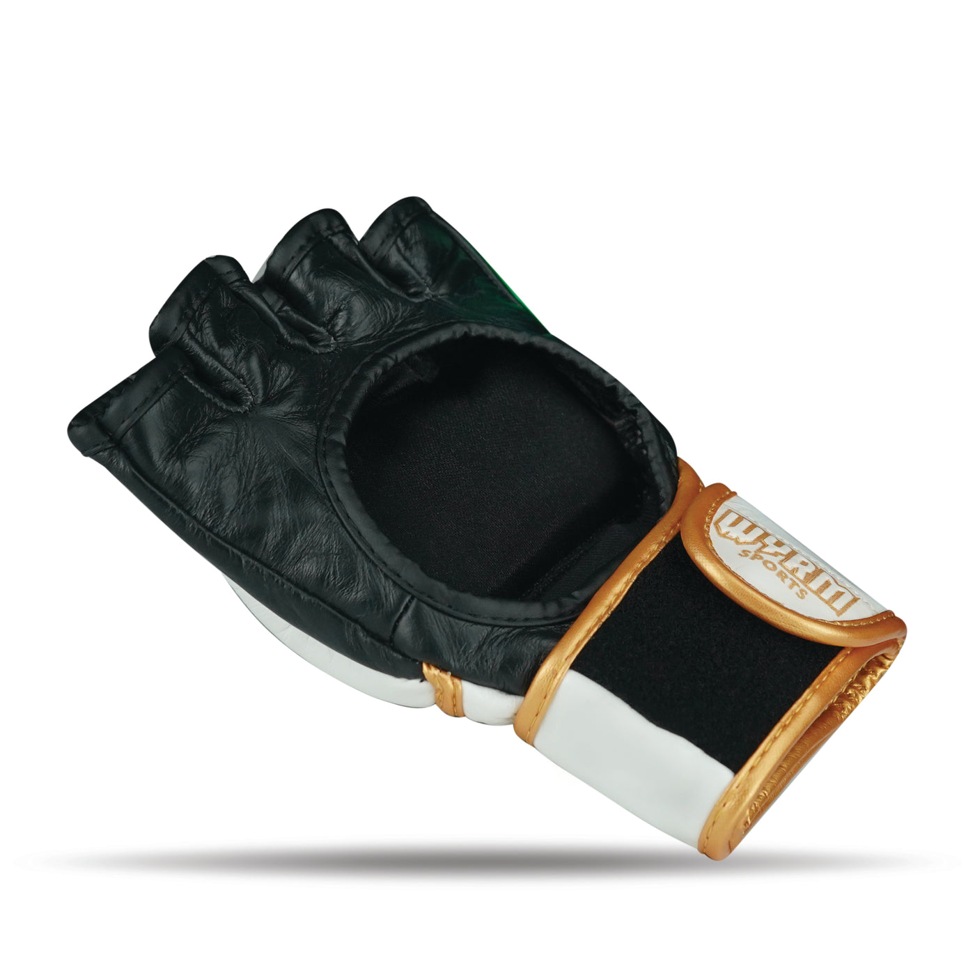 CUSTOM PRO BLACK/WHITE MMA FIGHT GENUINE LEATHER GLOVES