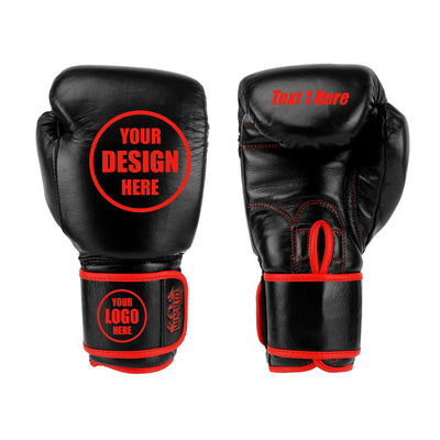 Custom Black Genuine Leather Boxing Training Gloves  C32