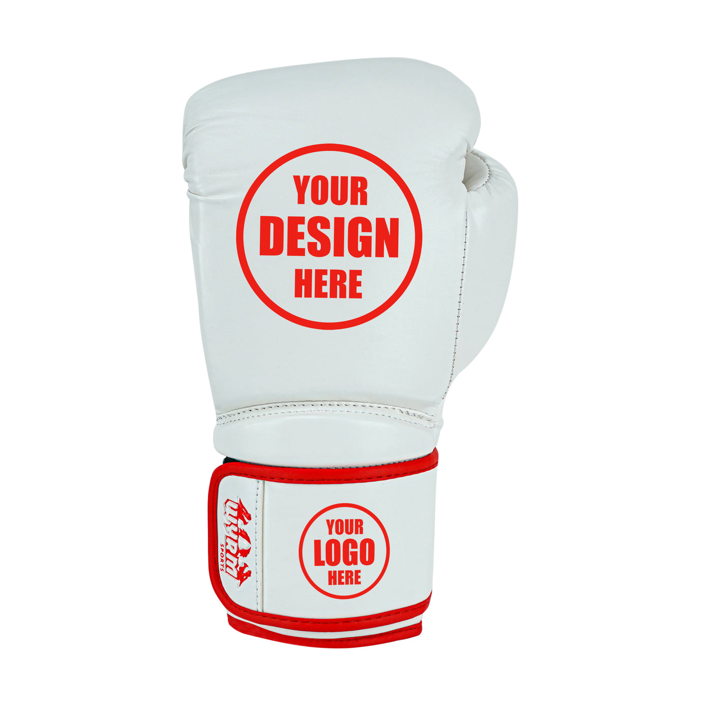 Custom White PU Leather Boxing Training Gloves C16
