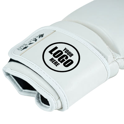 Custom White PU Leather Boxing Training Gloves C17