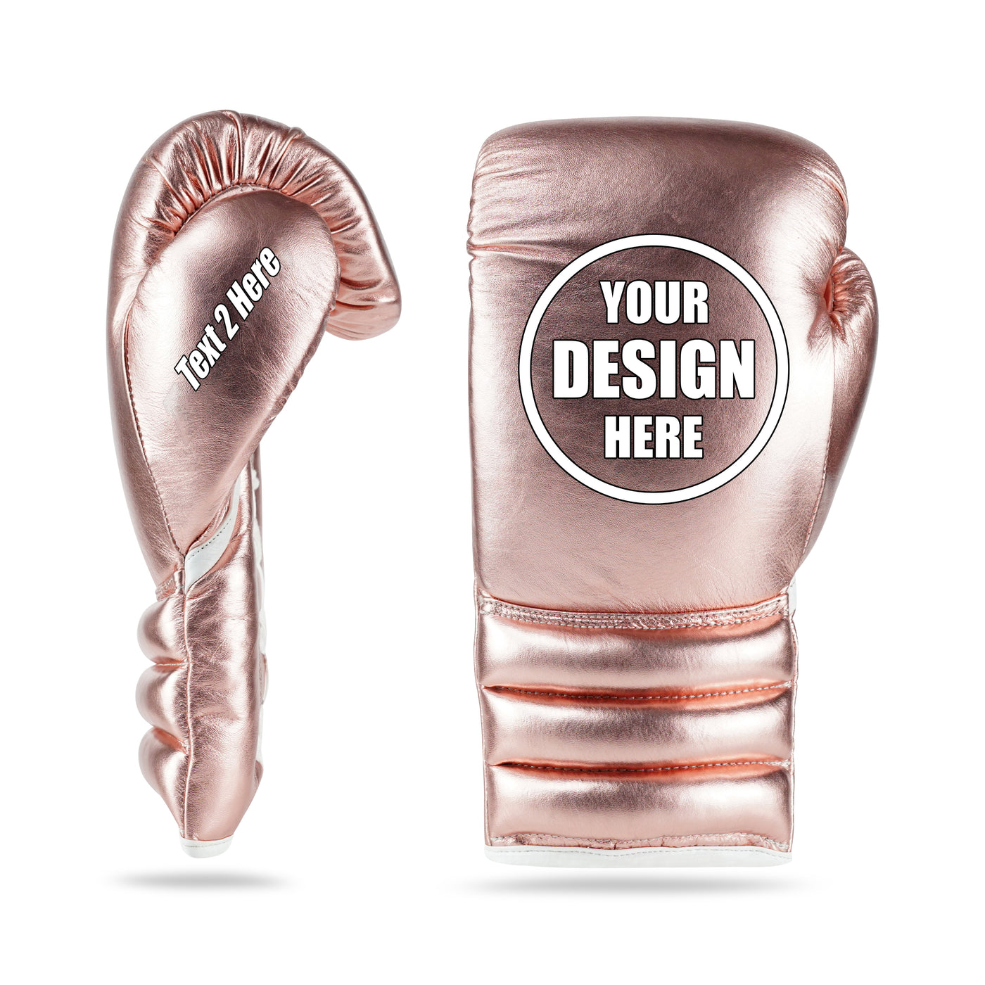WYRM Deluxe Rose Gold Customized Pro Boxing Genuine Leather Gloves