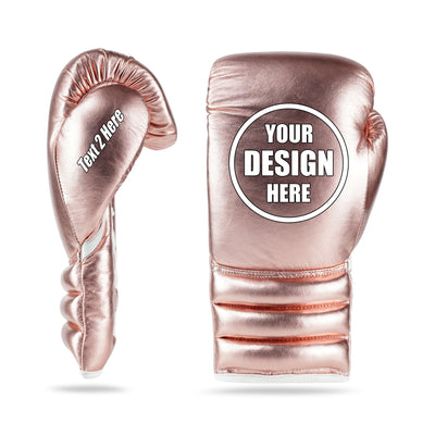 WYRM Deluxe Rose Gold Customized Pro Boxing Genuine Leather Gloves