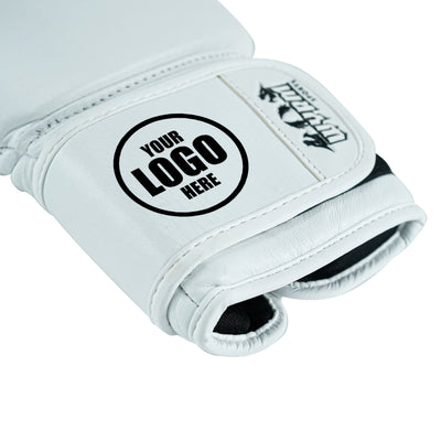 Custom White Genuine Leather Boxing Training Gloves C38