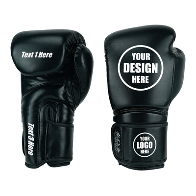 Custom Black PU Leather Boxing Training Gloves  C11