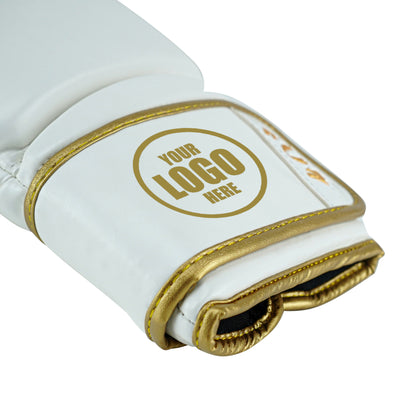 Custom White PU Leather Boxing Training Gloves C15