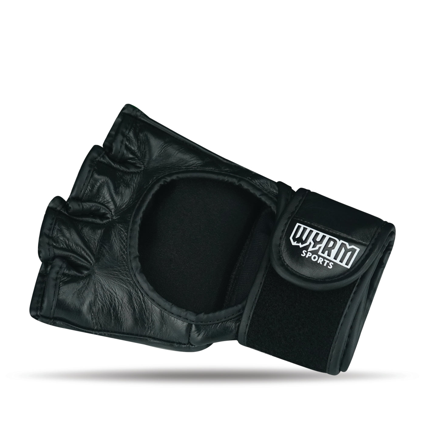 CUSTOM PRO BLACK MMA FIGHT GENUINE LEATHER GLOVES