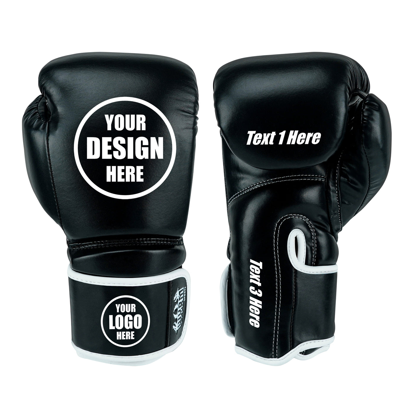 Custom Black PU Leather Boxing Training Gloves  C13