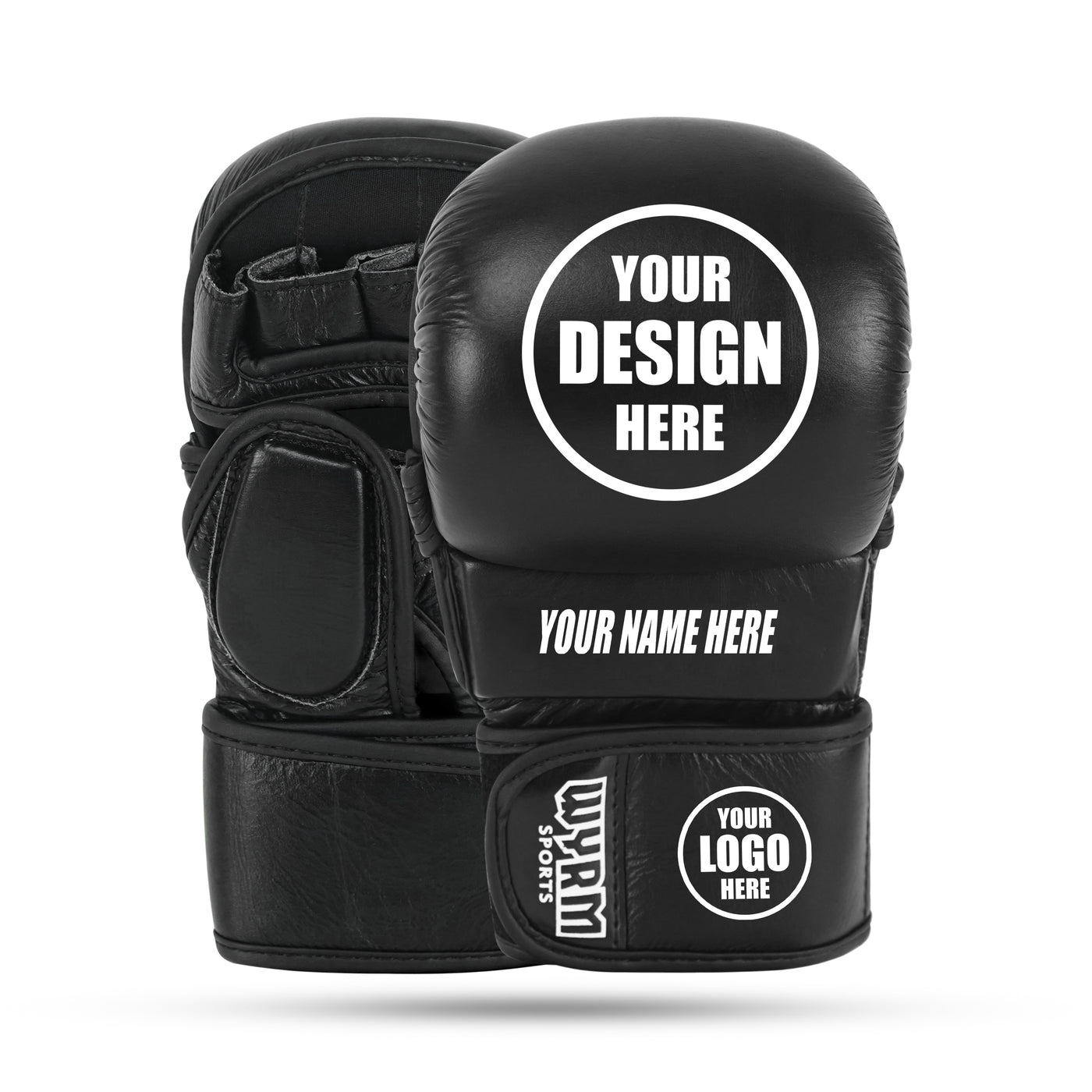 Custom Black MMA Training Gloves