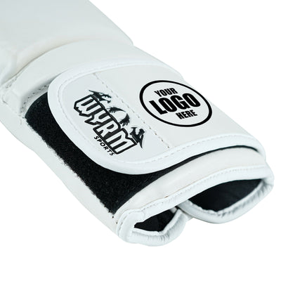 Custom White PU Leather Boxing Training Gloves C17