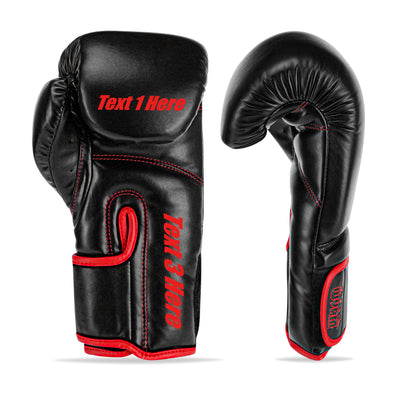 Custom Black PU Leather Boxing Training Gloves C18