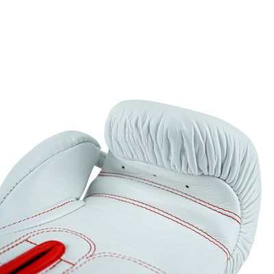 Custom White Genuine Leather Boxing Training Gloves C37