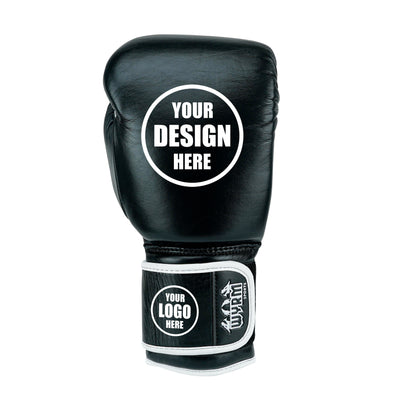 Custom Black Genuine Leather Boxing Training Gloves  C34