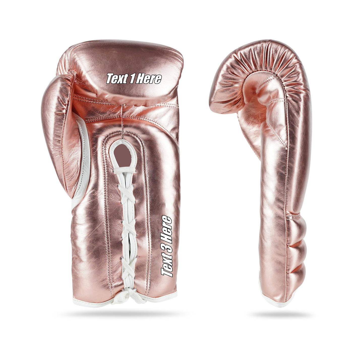 WYRM Deluxe Rose Gold Customized Pro Boxing Genuine Leather Gloves