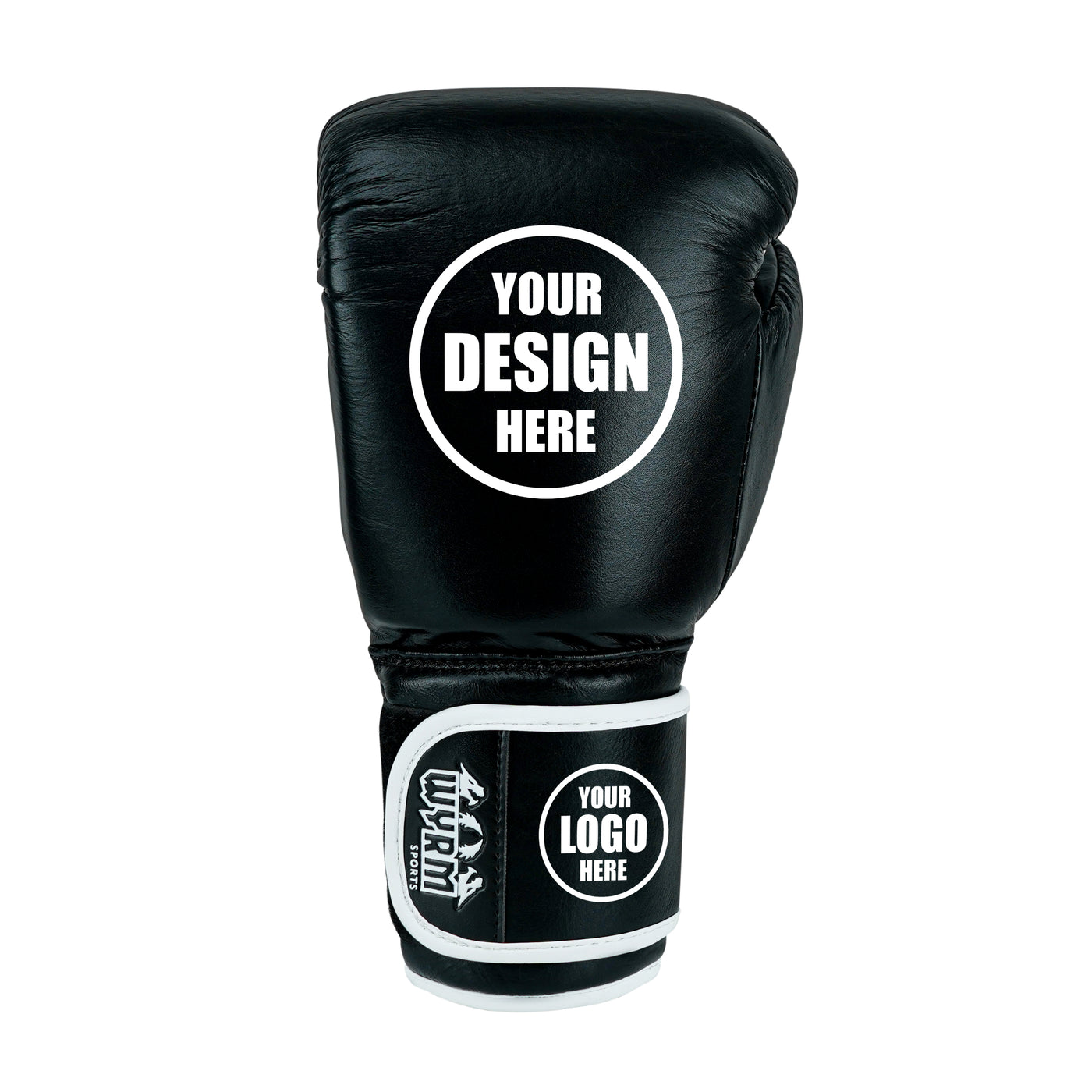 Custom Black Genuine Leather Boxing Training Gloves C22
