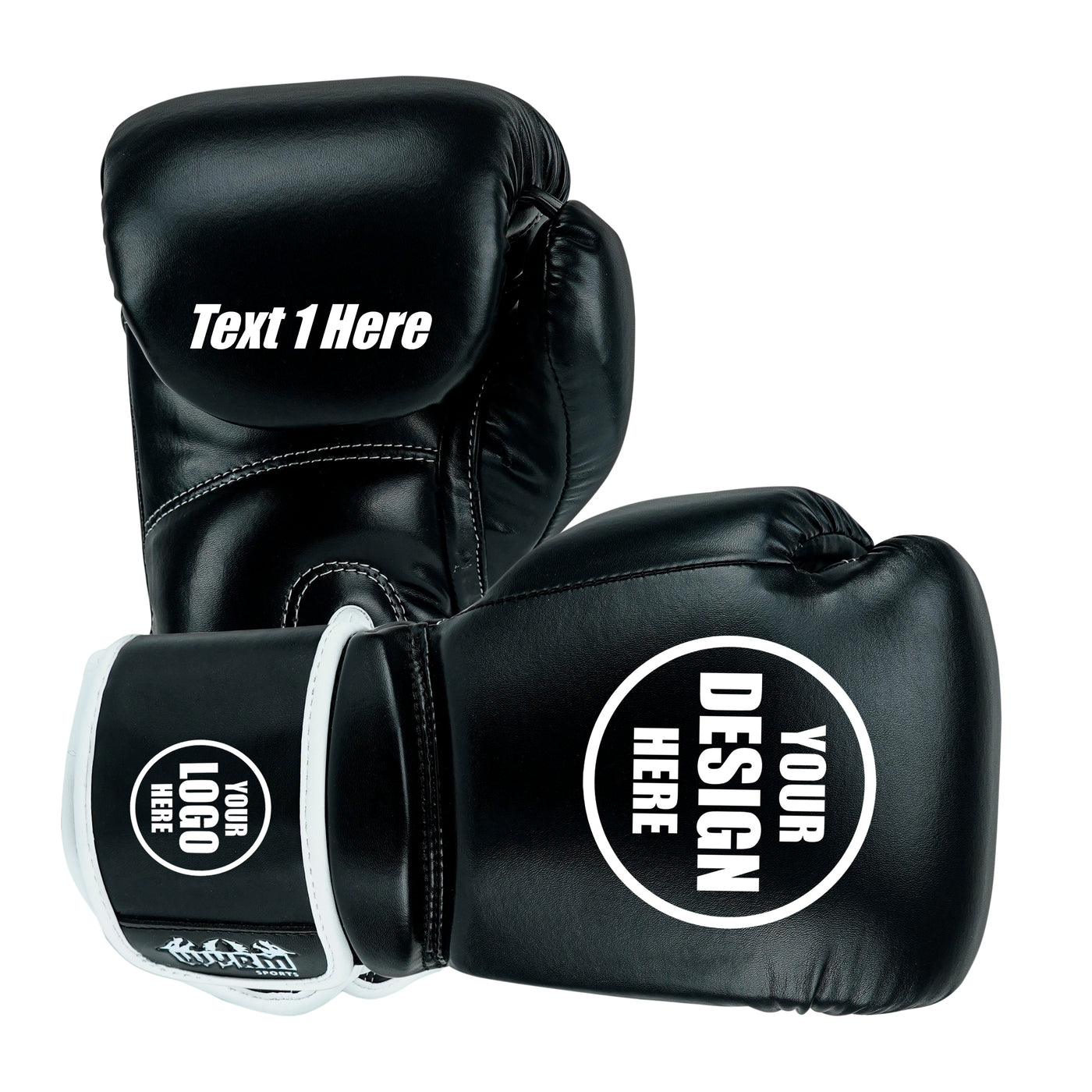 Custom Black PU Leather Boxing Training Gloves  C13