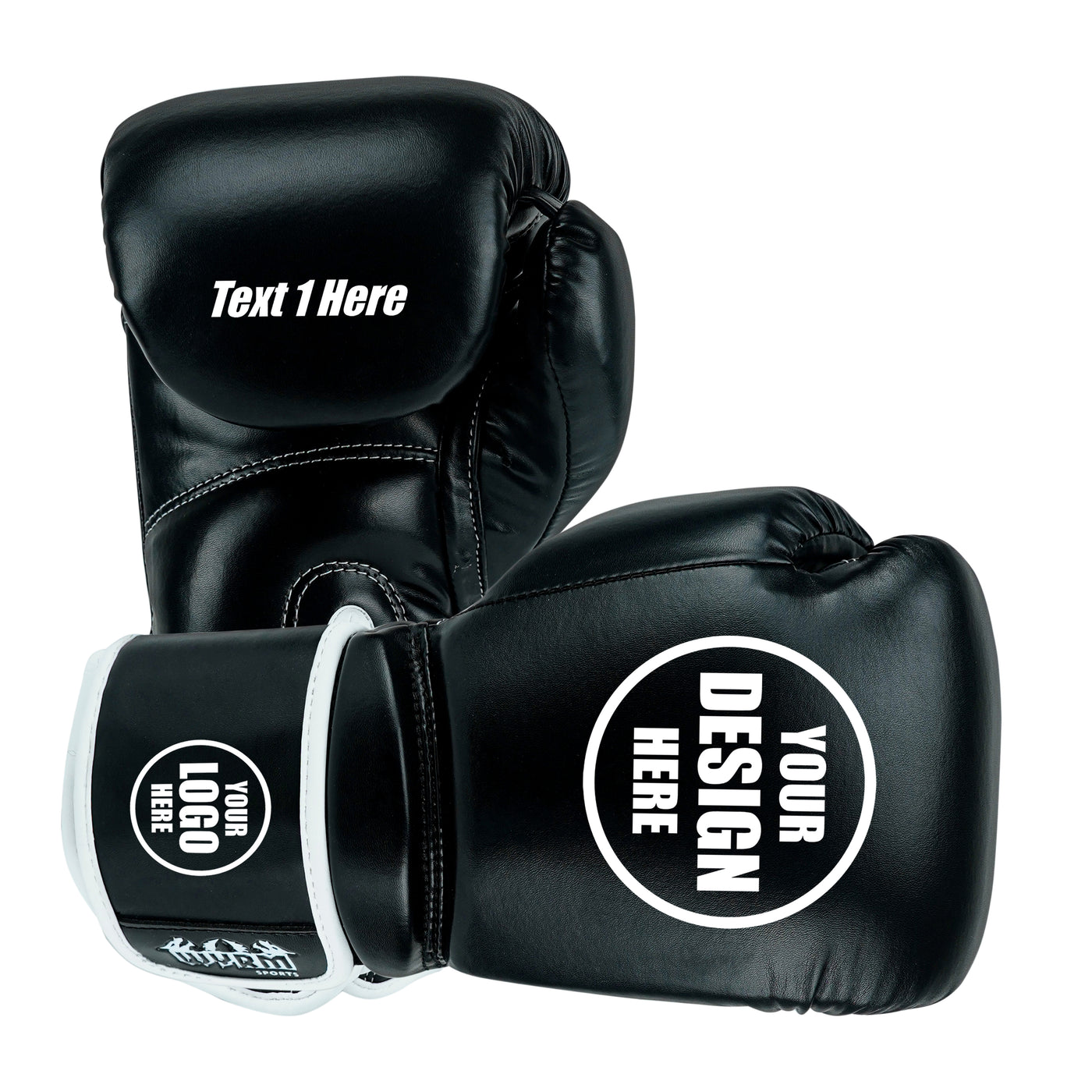 Custom Black PU Leather Boxing Training Gloves  C13