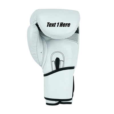 Custom White Genuine Leather Boxing Training Gloves C25