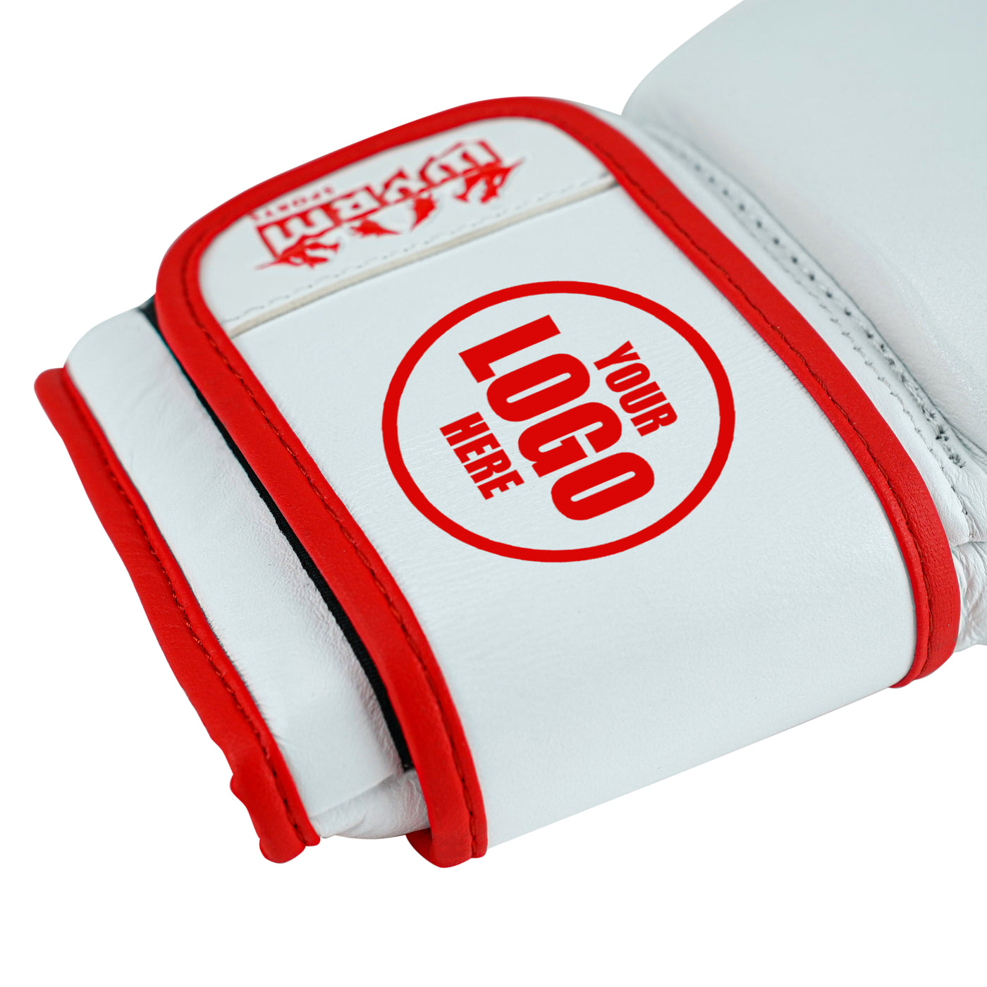 Custom White Genuine Leather Boxing Training Gloves C37