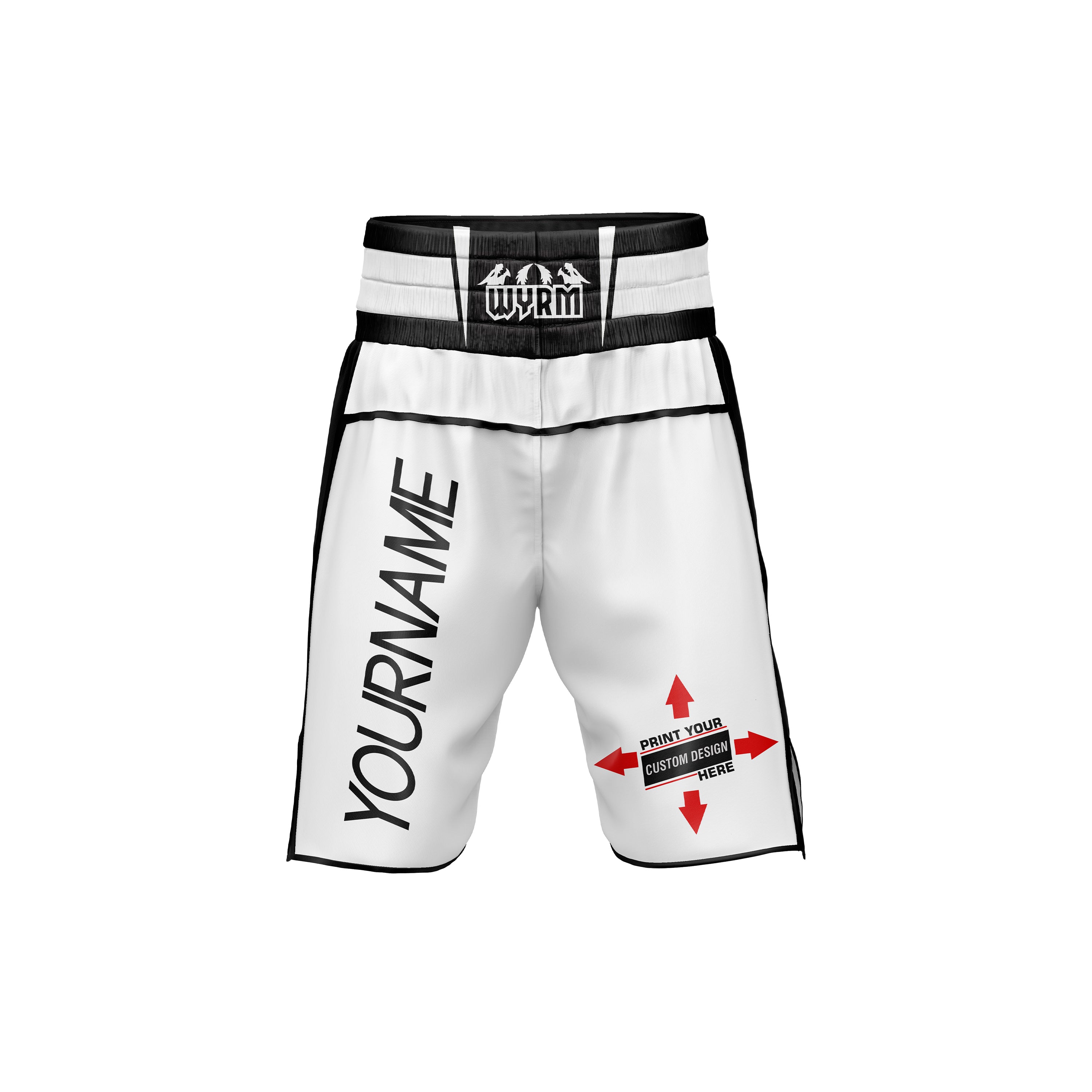 Custom White Boxing Shorts – Wyrm Sports