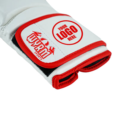 Custom White PU Leather Boxing Training Gloves C16