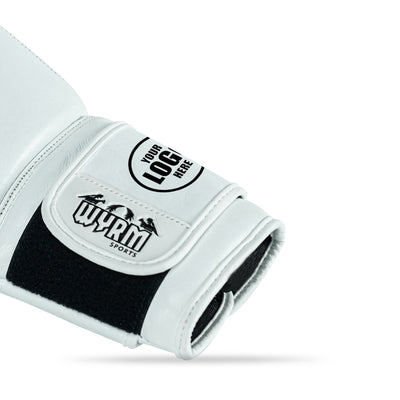 Custom White Genuine Leather Boxing Training Gloves C26