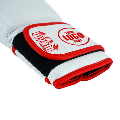 Custom White Genuine Leather Boxing Training Gloves C37