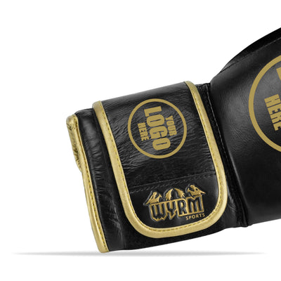 Custom Black Genuine Leather Boxing Training Gloves C39