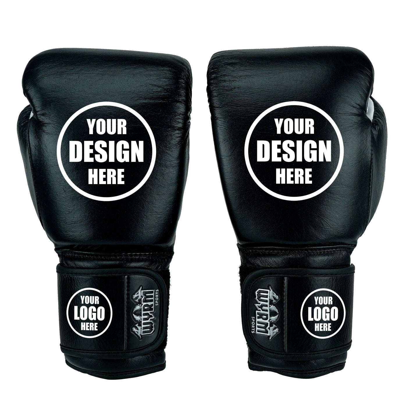 Custom Black Genuine Leather Boxing Training Gloves  C23