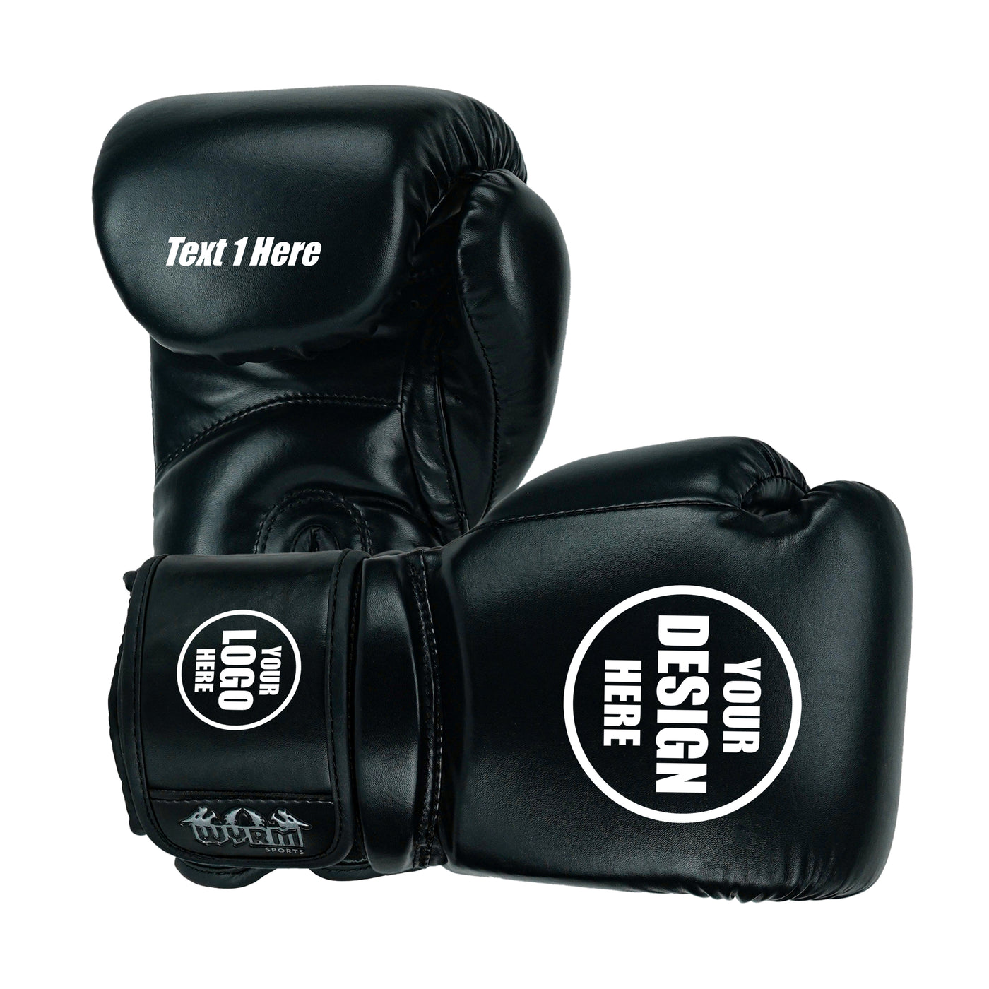 Custom Black PU Leather Boxing Training Gloves  C11